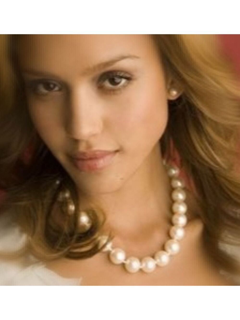 White Glass Pearl Choker Necklace 14mm Tahitian South Sea